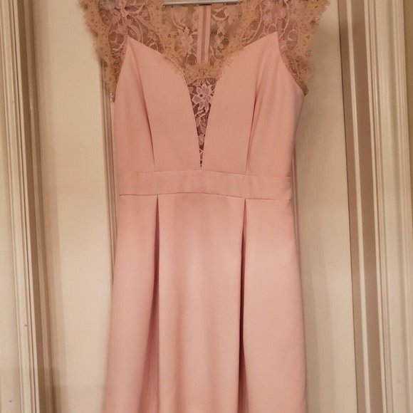 BCBG Generation Rose Smoke Lace Pleated Mini Dress Size 2 - Picture 6 of 16